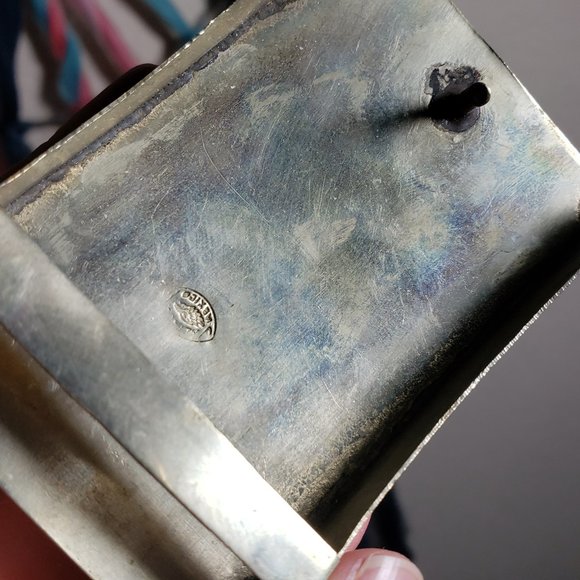 Silver and Mother of Pearl Handmade Belt Buckle - Picture 4 of 5